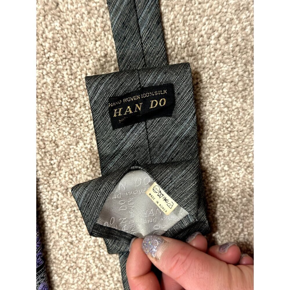 Han Do Korea Neck Tile 100% Silk Stripped Pattern Luxury Necktie Mens Tie Gift